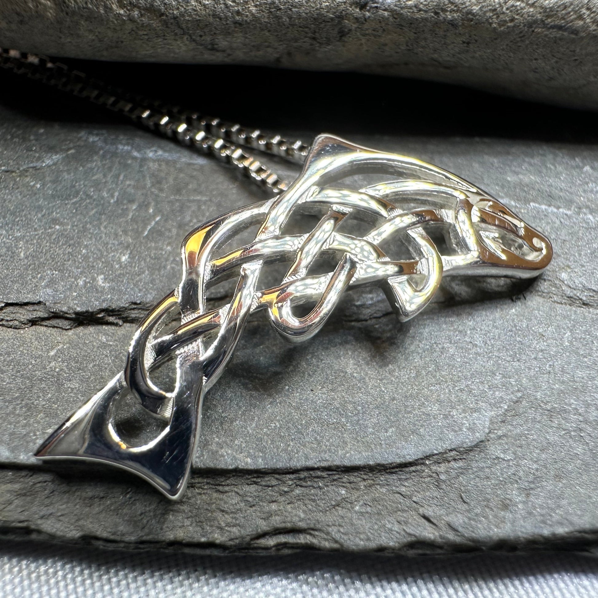 Celtic Salmon of Knowledge Necklace — view 10