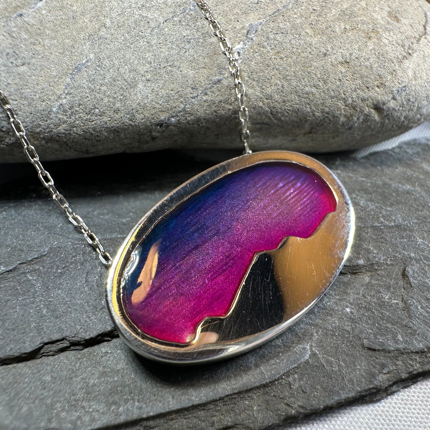Purple Skies Northern Lights Necklace - Handmade in Scotland