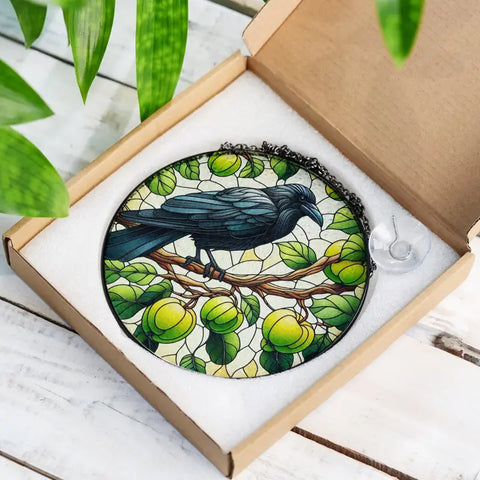 Load image into Gallery viewer, Green Raven Suncatcher
