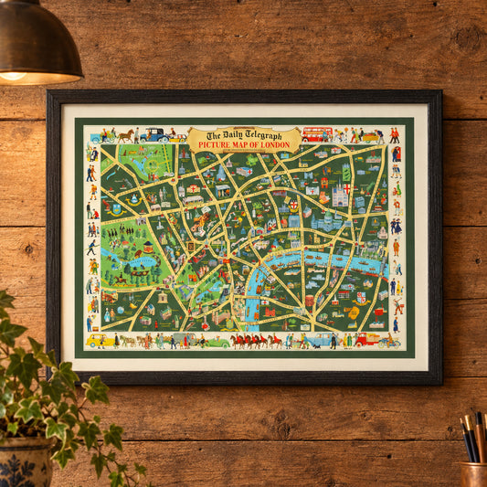 Vintage Map of London, England 1950 Wall Art