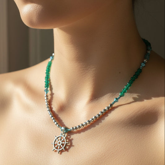Calm Seas Ship's Wheel Necklace