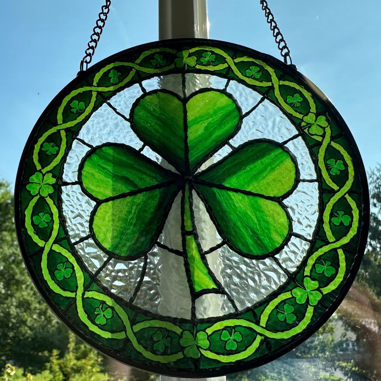 Ireland Forever Shamrock Stained Glass Gift
