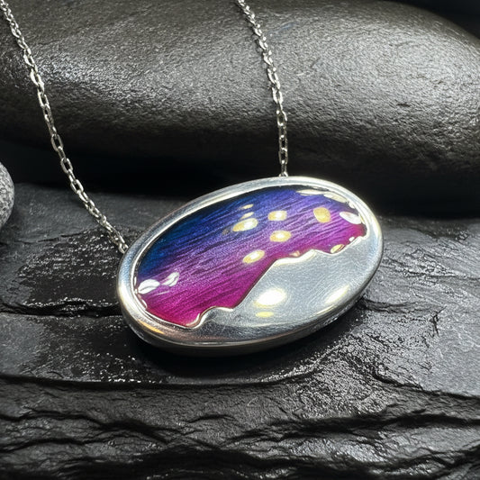 Purple Skies Northern Lights Necklace - Handmade in Scotland