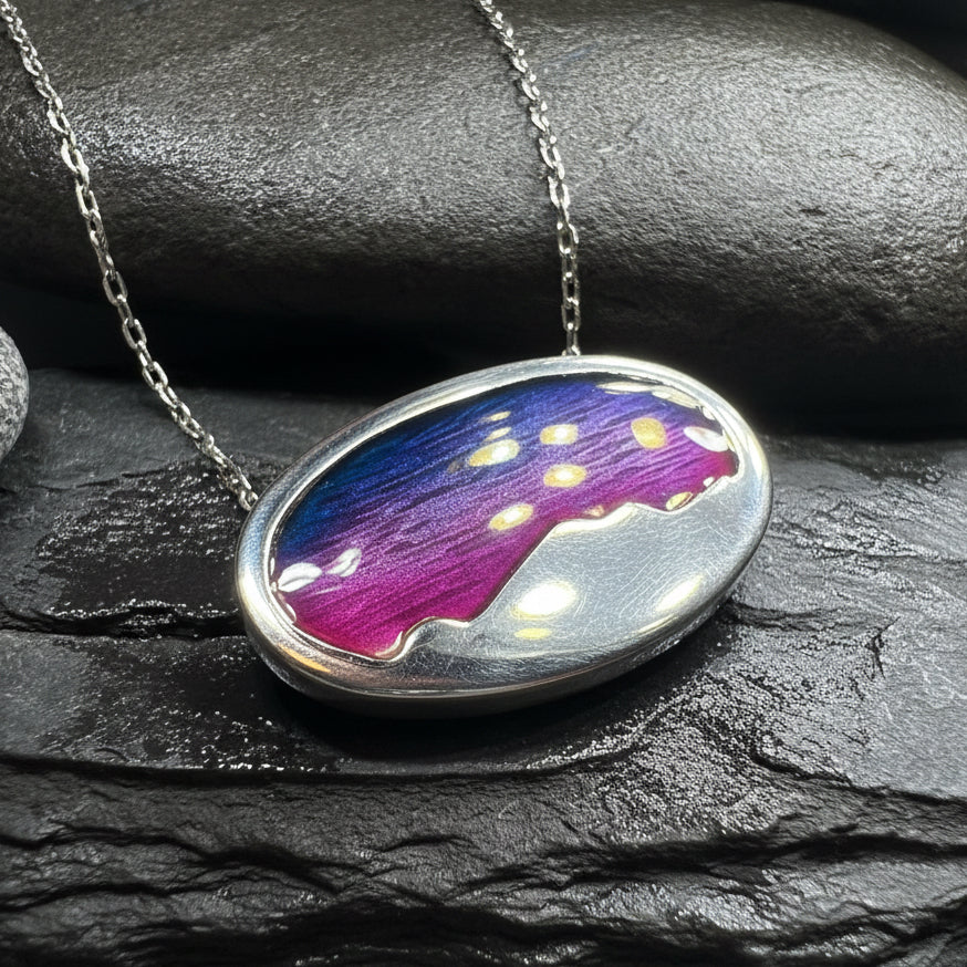 Purple Skies Northern Lights Necklace - Handmade in Scotland