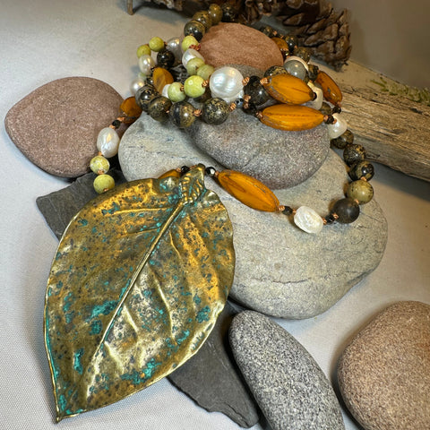 Load image into Gallery viewer, Autumn Forest Long Necklace
