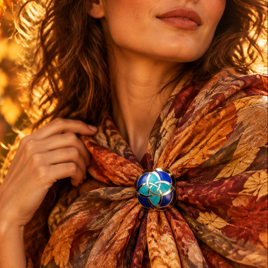 Enamel Celtic Dara Knot Scarf Ring