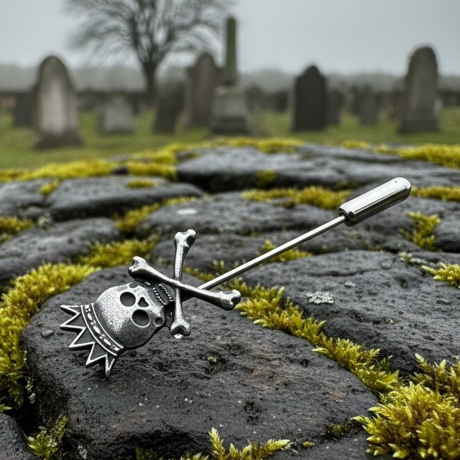 Scottish Skull "King Death" Tie Stick Pin