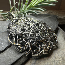 Load image into Gallery viewer, Pictish Triple Celtic Raven Necklace
