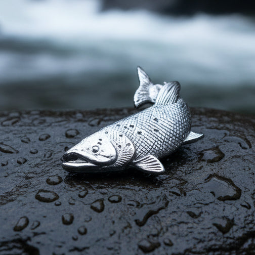 Pewter Trout Fish Lapel Pin - Handmade in Scotland