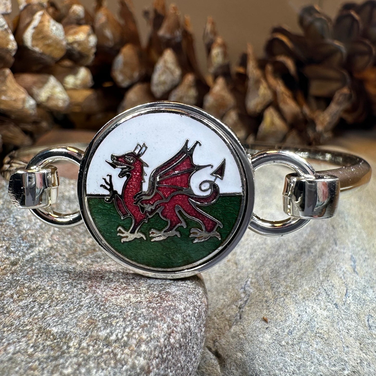 Enamel Celtic Welsh Dragon Bracelet for Women