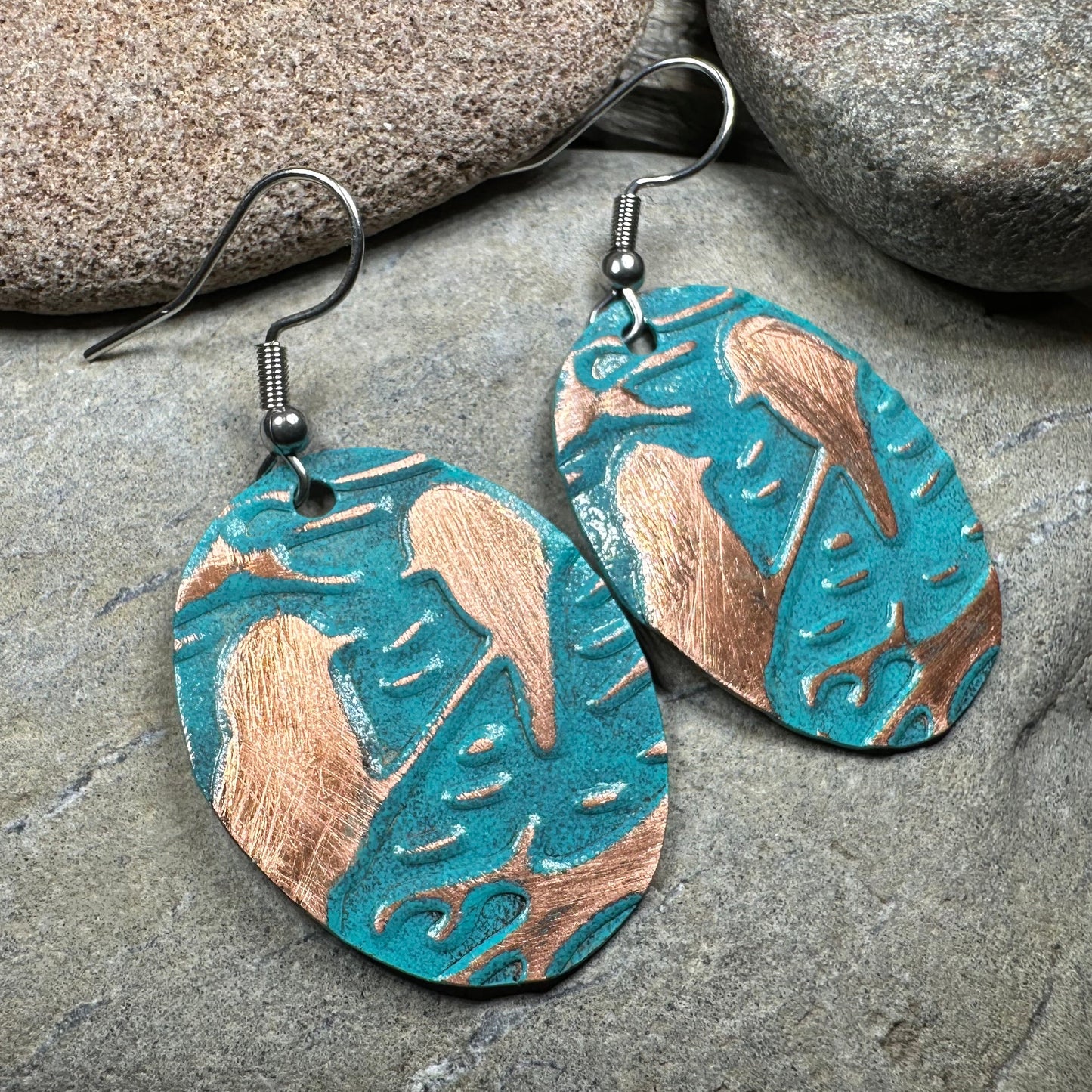 Springsong Bird Copper Earrings
