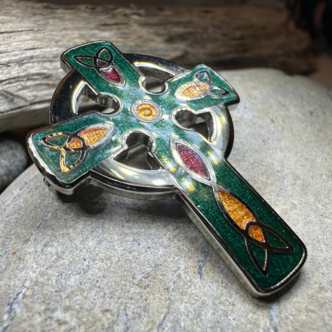 Load image into Gallery viewer, Ireland Celtic Cross Brooch
