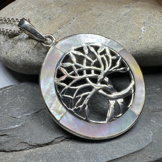 Carmina Tree of Life Shell Necklace in Sterling Silver — view 5