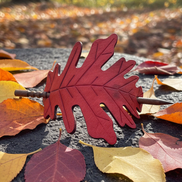 Large Oak Leaf Leather Hair Slide for Women