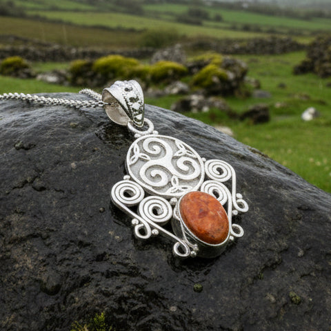 Load image into Gallery viewer, Lyria Celtic Triple Spiral Necklace in Sterling Silver
