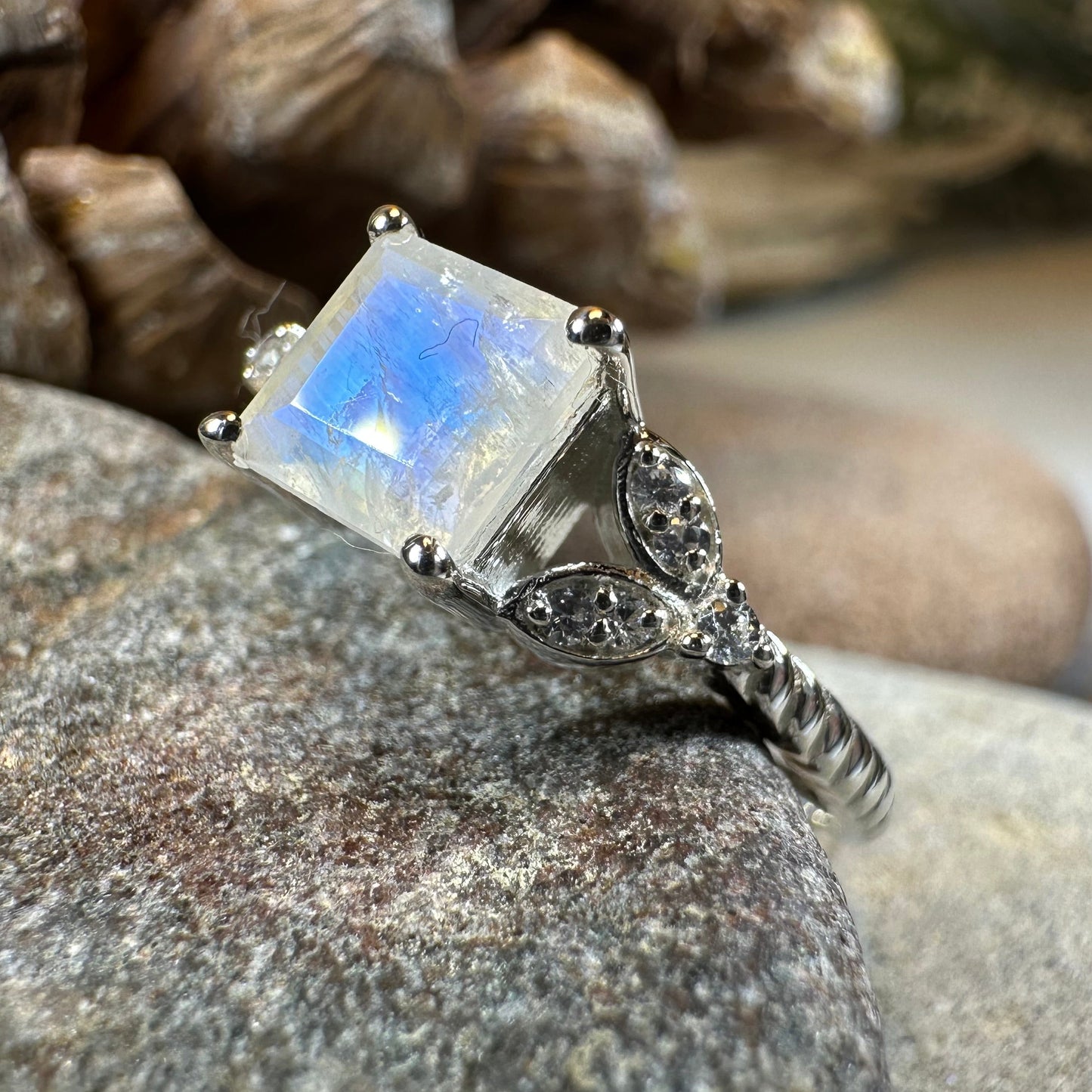 Blossom Frost Moonstone Ring