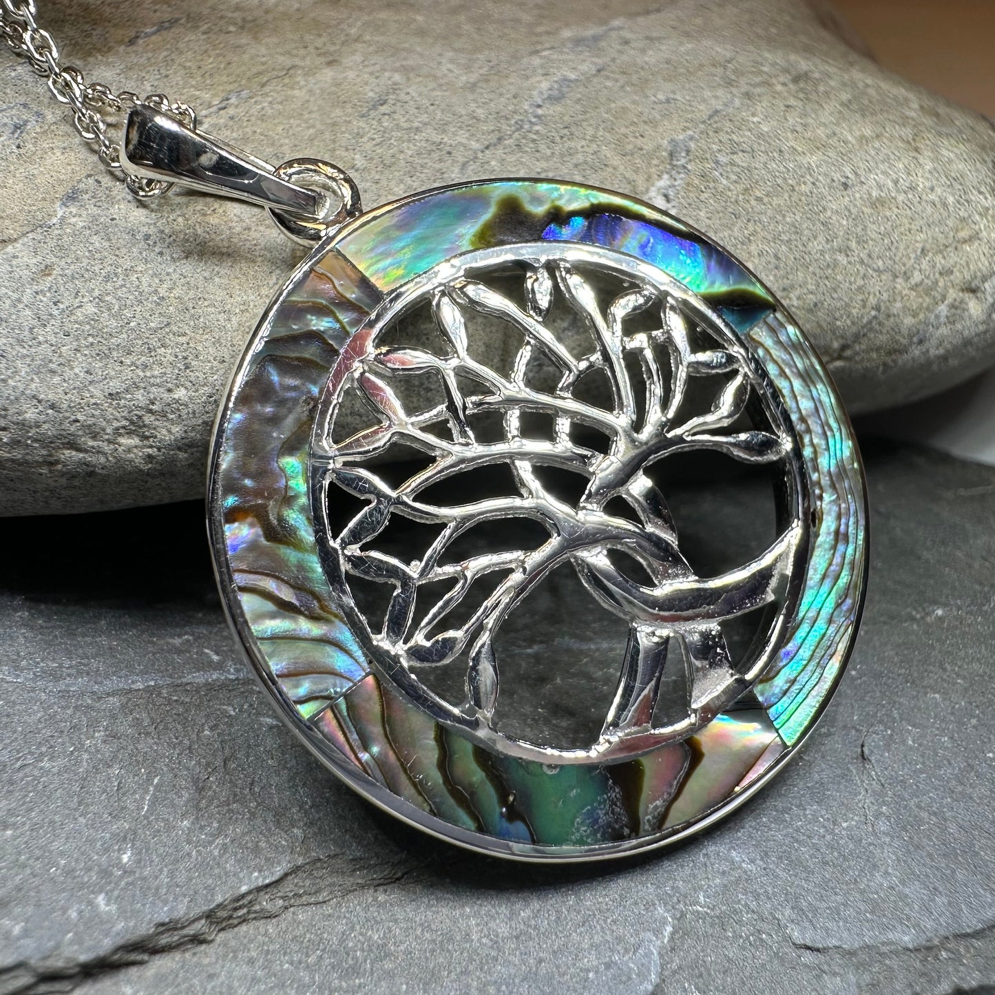 Carmina Tree of Life Shell Necklace in Sterling Silver