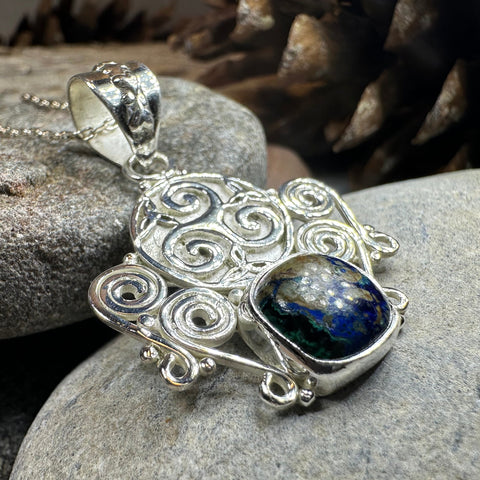 Load image into Gallery viewer, Lyria Celtic Triple Spiral Necklace in Sterling Silver

