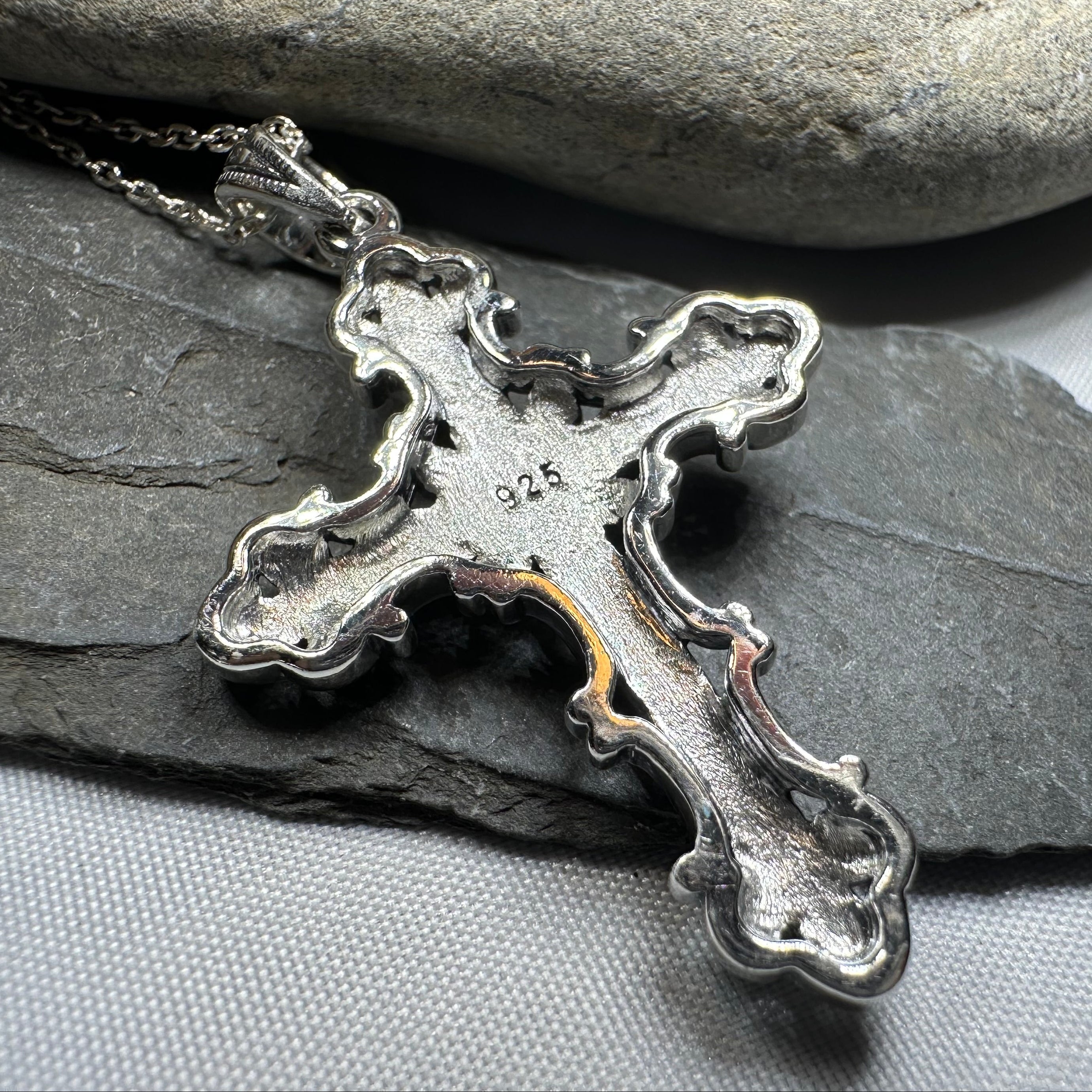Jehanne Marcasite Cross Necklace - Sterling Silver – Celtic