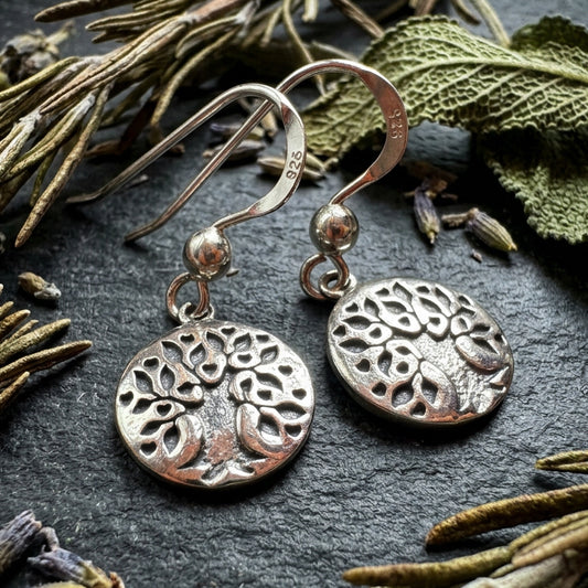 Deep Roots Tree of Life Earrings in Sterling Silver