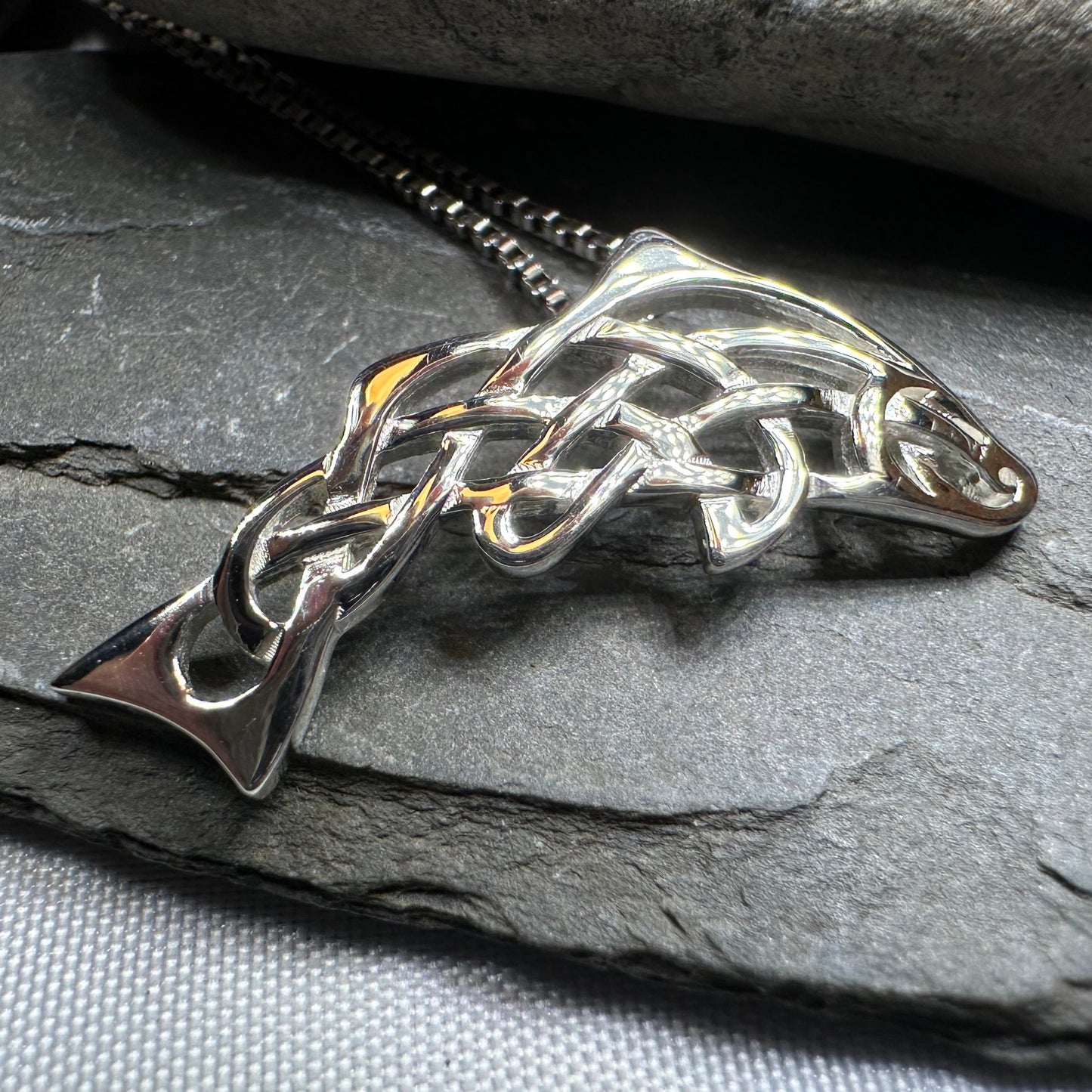Celtic Salmon of Knowledge Necklace — view 2