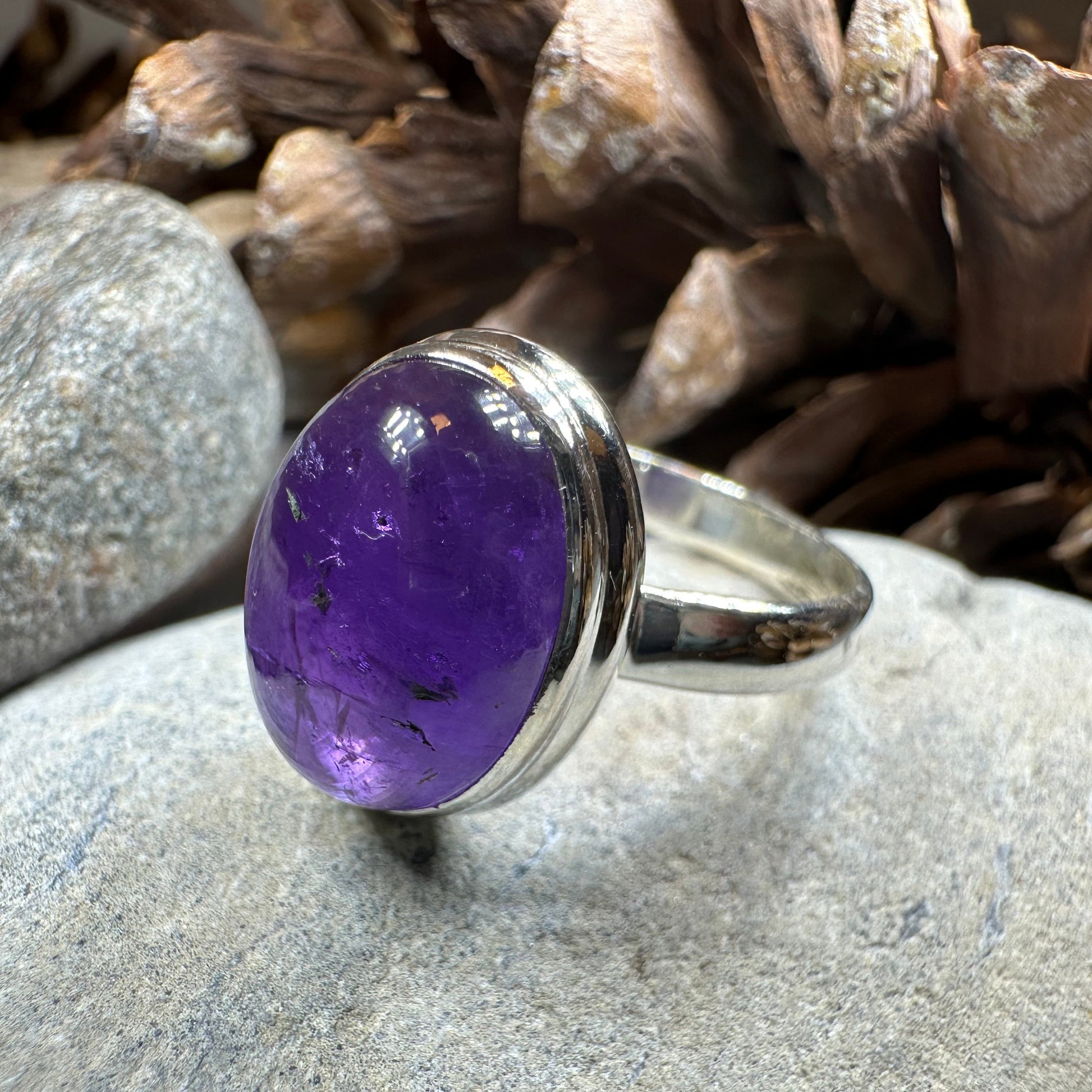 Dusky Dawn Amethyst Ring in Sterling Silver — view 9