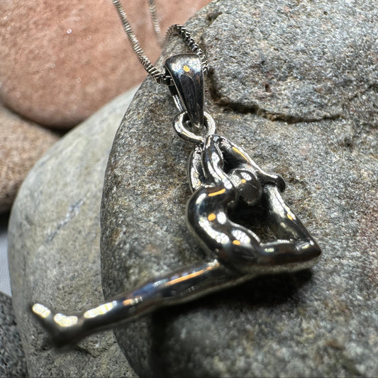Yoga Pose Silver Necklace in Sterling Silver