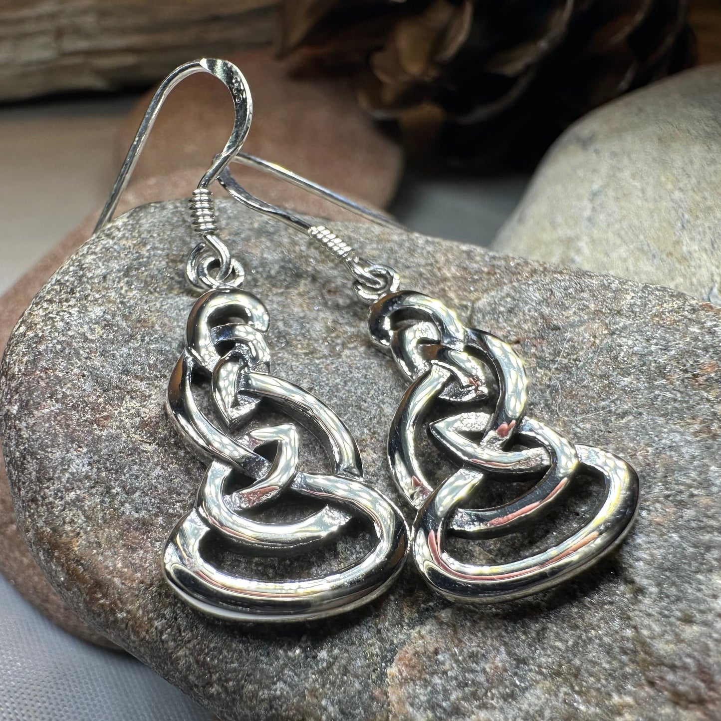 Fey Celtic Knot Earrings in Sterling Silver