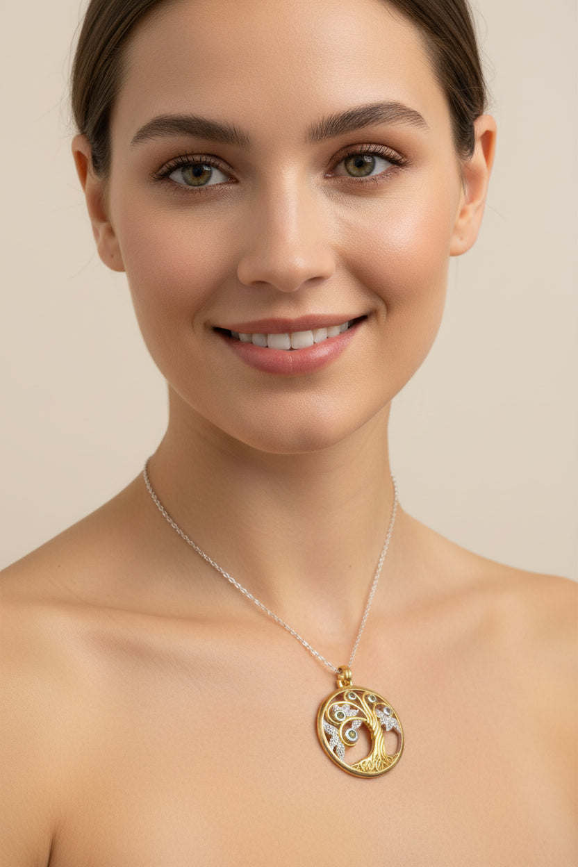 Avalon Tree of Life Necklace with Peridots — view 9