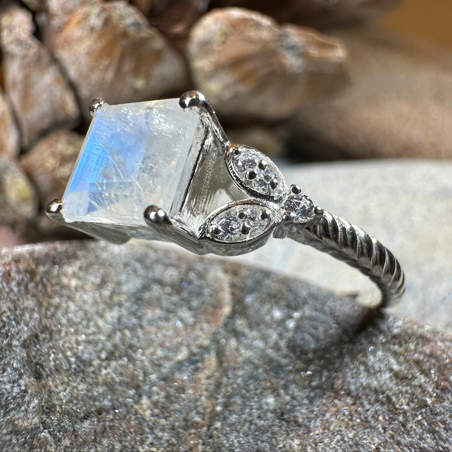 Blossom Frost Moonstone Ring