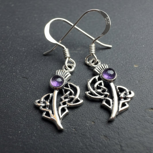 Raeburn Petite Scottish Thistle Earrings in Sterling Silver