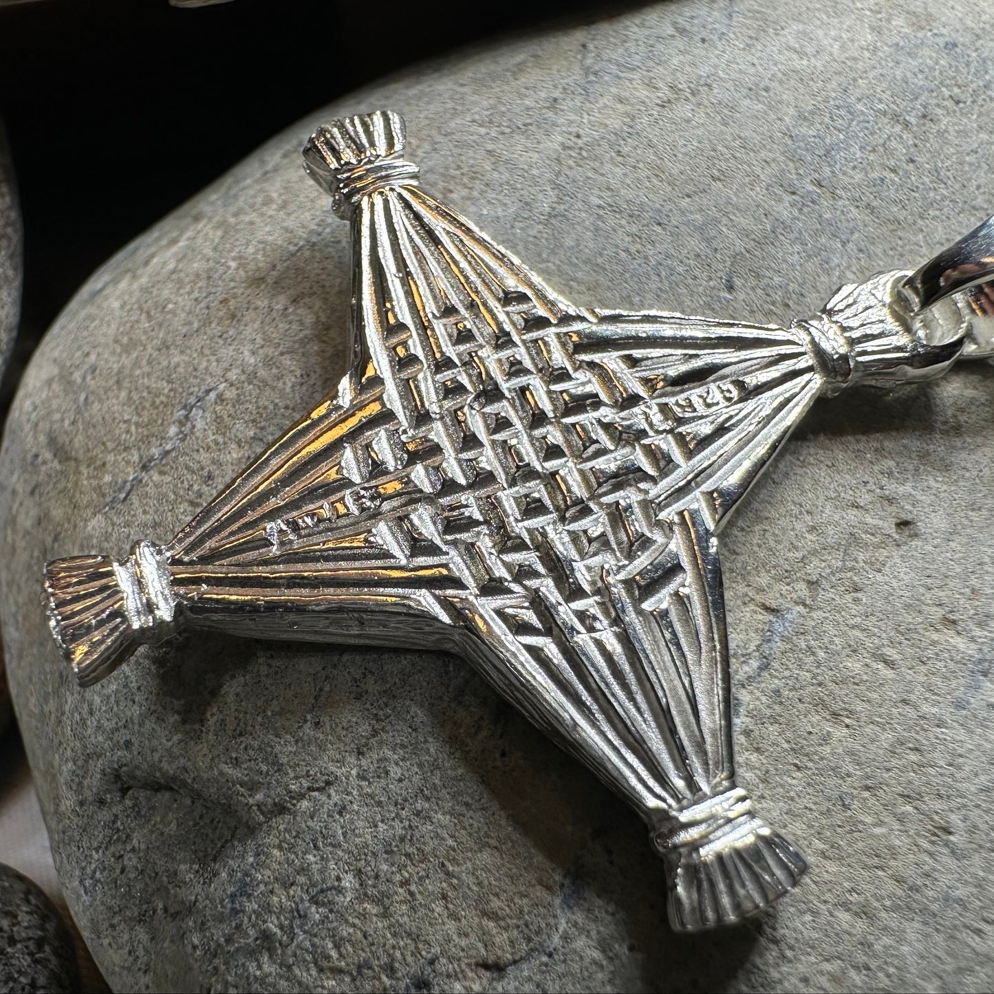 Artisan Sterling Silver Irish St. Brigid's Cross Necklace - Made in Ireland