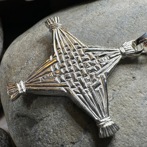 Load image into Gallery viewer, Artisan Sterling Silver Irish St. Brigid's Cross Necklace - Made in Ireland
