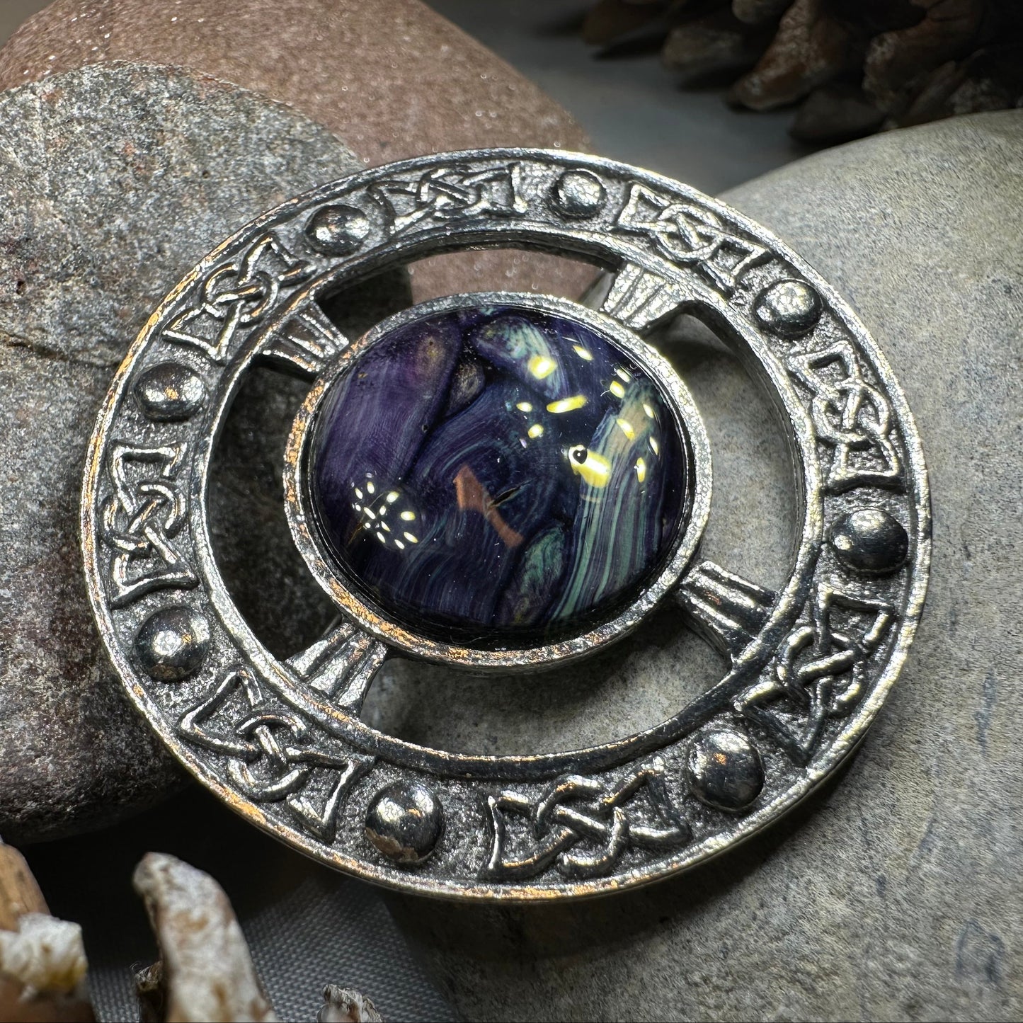 Celtic Heathergems Brooch - Handmade in Scotland — view 7