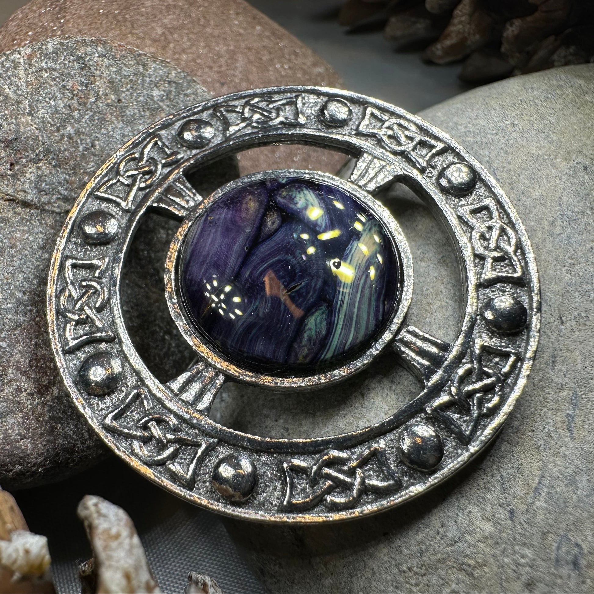 Celtic Heathergems Brooch - Handmade in Scotland — view 7