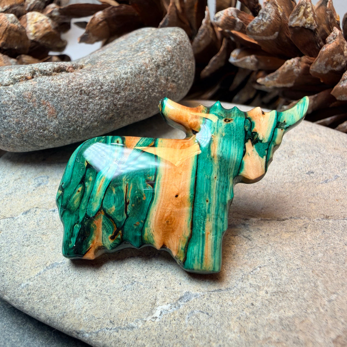 Heathergems Knox Highland Cow Brooch - Handmade in Scotland