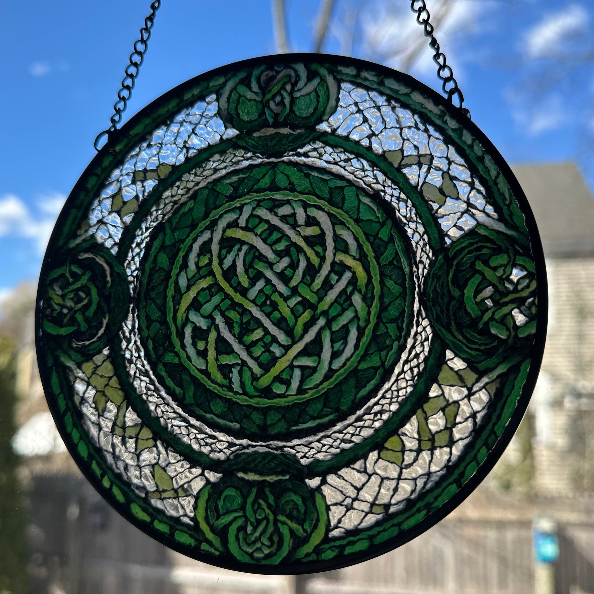 Emerald Green Celtic Knot Suncatcher — view 8