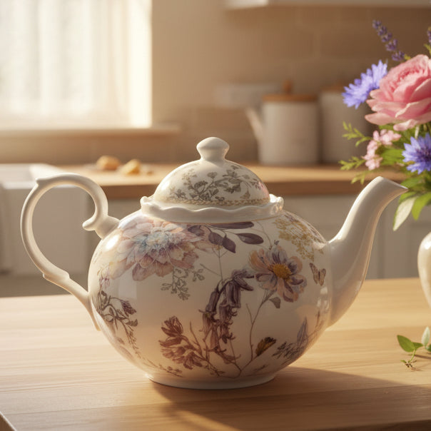 Wildflower Meadow Fine China Teapot
