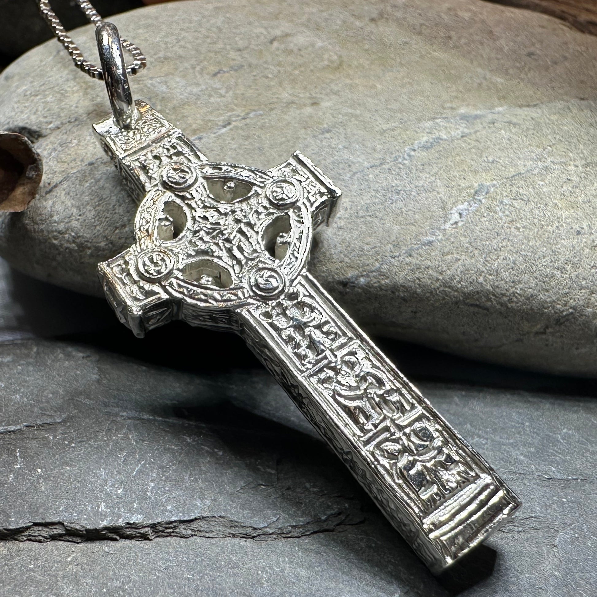 Artisan Irish Clonmacnoise Cross Necklace - Made in Ireland — view 8