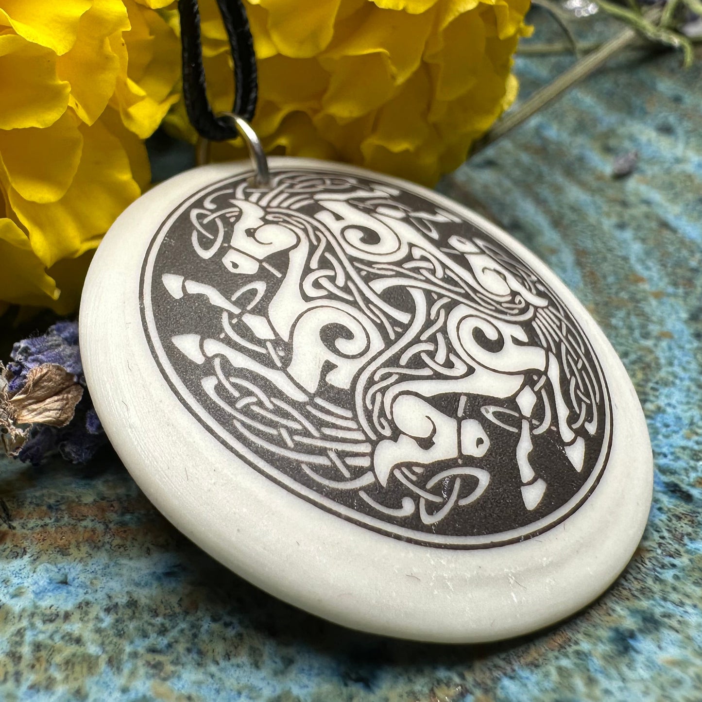 Artisan Celtic Triple Horse Necklace - Handmade in the U.S.A.