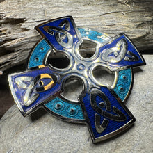 Load image into Gallery viewer, Enamel Celtic Cross Brooch
