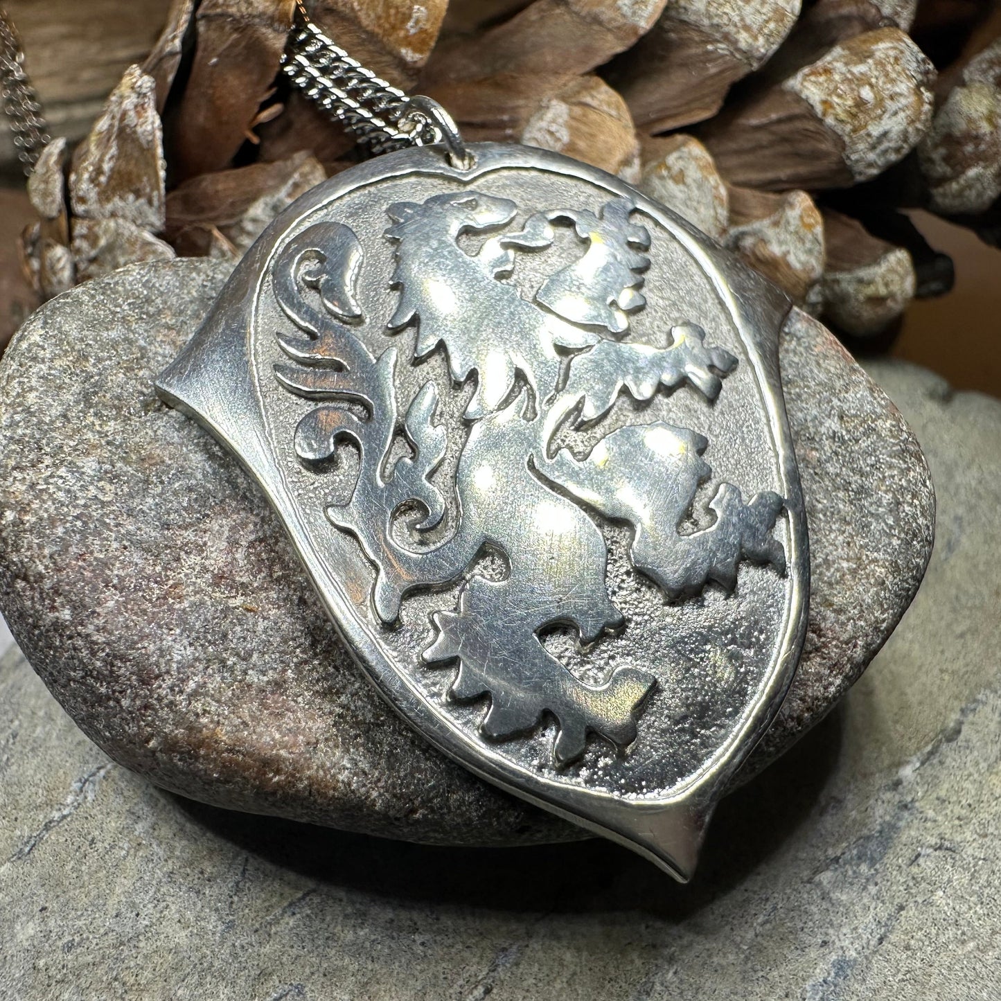Pewter Lion of Scotland Necklace - Handmade in Scotland