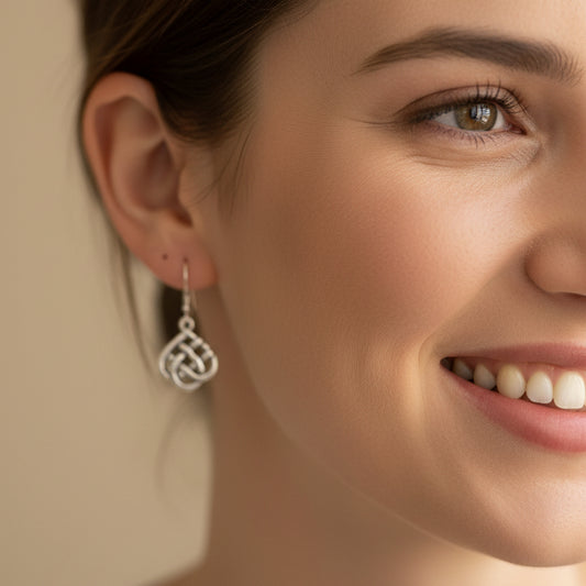 Maeve Celtic Knot Earrings in Sterling Silver