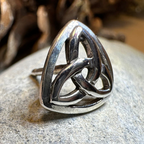 Load image into Gallery viewer, Celtic Trinity Knot Lapel Pin in Sterling Silver
