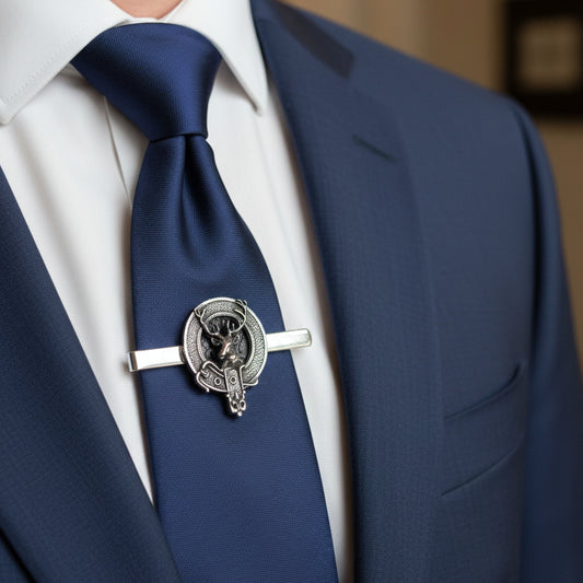 Highland Stag Pewter Tie Bar for Men - Handmade in Scotland