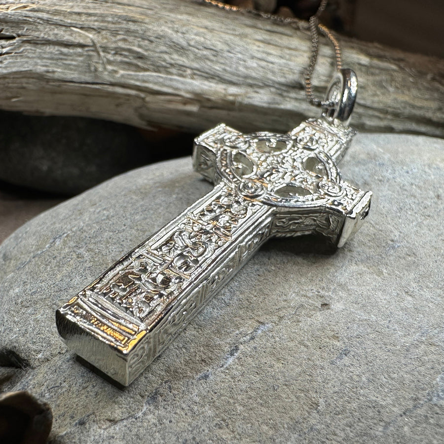 Artisan Irish Clonmacnoise Cross Necklace - Made in Ireland