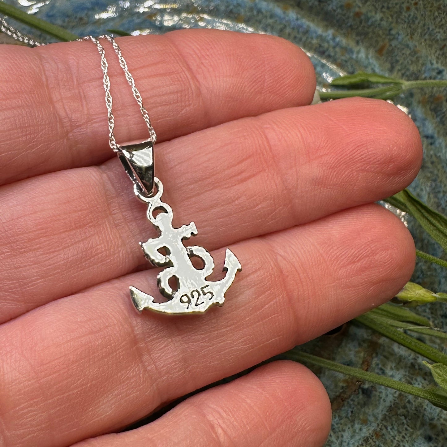 Pittenweem Petite Anchor Necklace in Sterling Silver