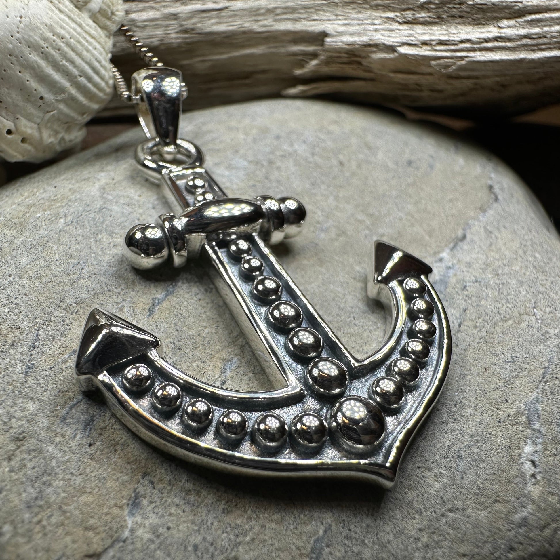Grasmere Anchor Necklace in Sterling Silver — view 6