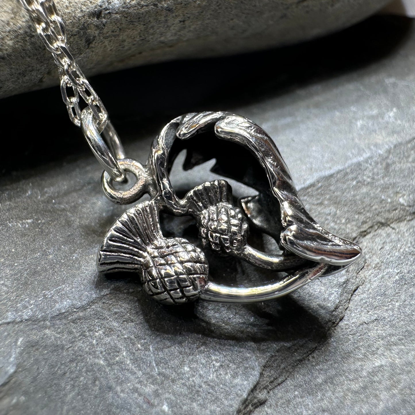 Erskine Scottish Thistle Necklace in Sterling Silver — view 8