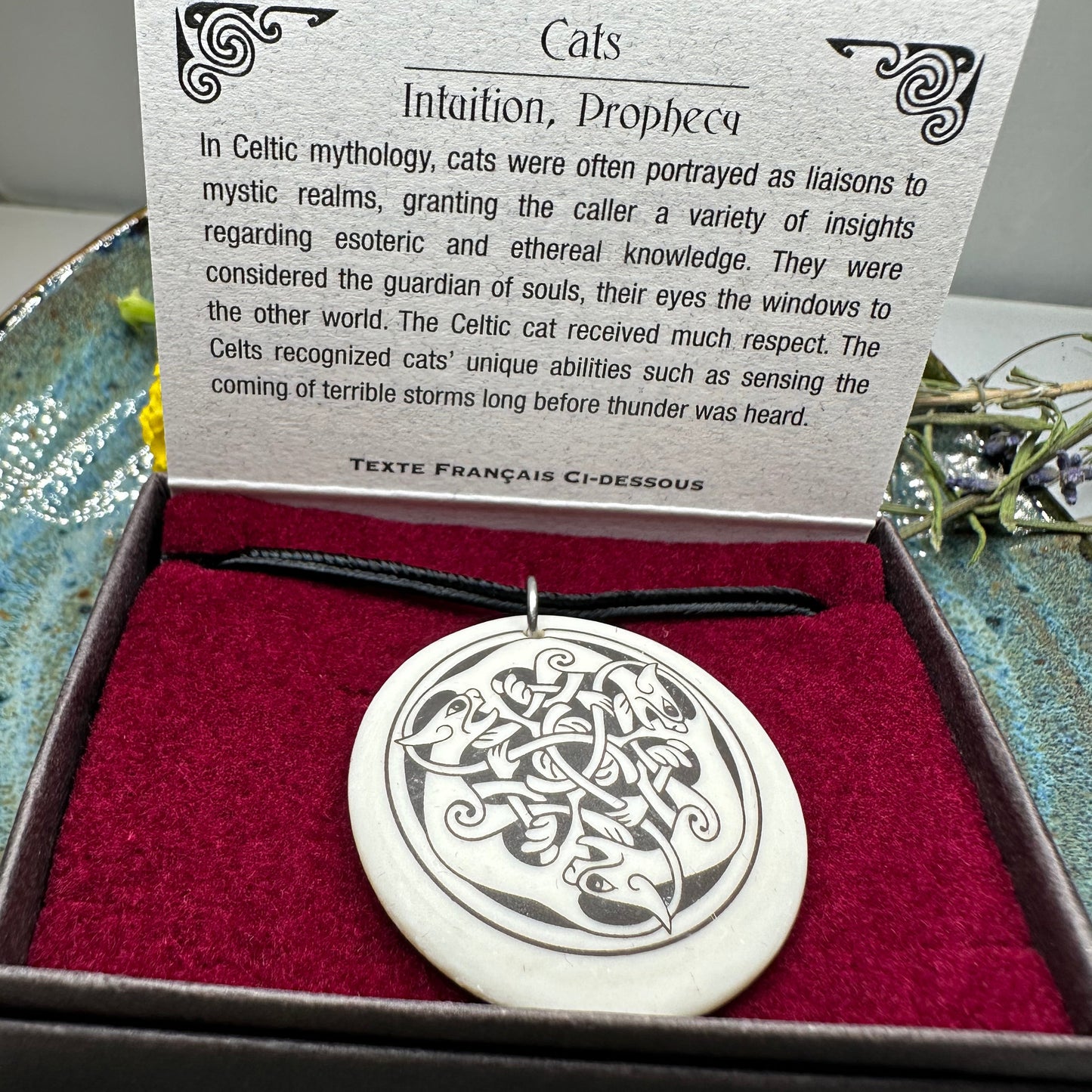Artisan Celtic Triple Spiral Cat Necklace - Handmade in the U.S.A.